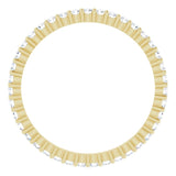 14K Gold Round Natural Diamond Shared-Prong Eternity Band – 1.5 mm Stones - Yellow Gold - view 2