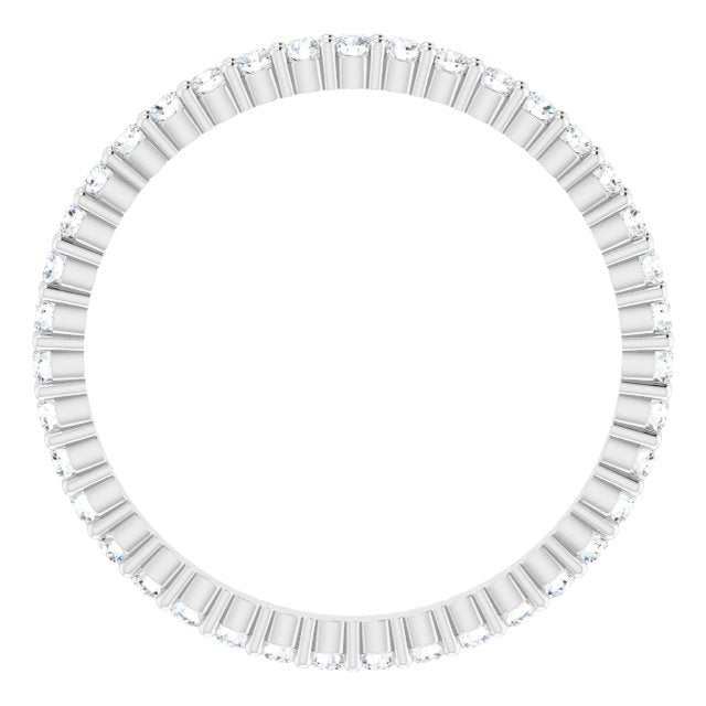 10K Gold Round Lab-Grown Diamond Shared-Prong Eternity Band – 1.5 mm Stones - White Gold - view 2