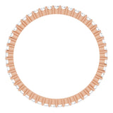 10K Gold Round Natural Diamond Shared-Prong Eternity Band – 1.3 mm Stones - Rose Gold - view 2