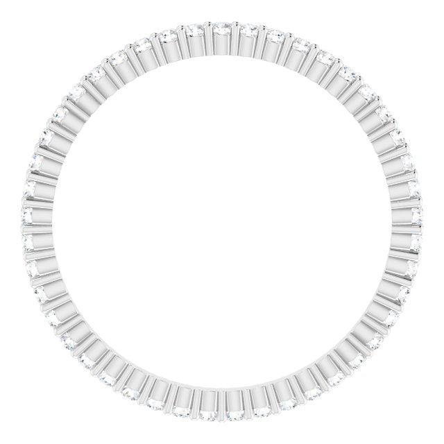 10K Gold Round Natural Diamond Shared-Prong Eternity Band – 1.3 mm Stones - White Gold - view 2
