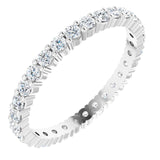 10K Gold Round Natural Diamond Shared-Prong Eternity Band – 2 mm Stones - White Gold