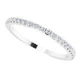 10K Gold Round Natural Diamond Shared-Prong Eternity Band – 1.3 mm Stones - White Gold - view 5