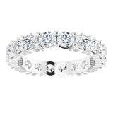 10K Gold Round Lab-Grown Diamond Shared-Prong Eternity Band – 3.8 mm Stones - White Gold - view 3