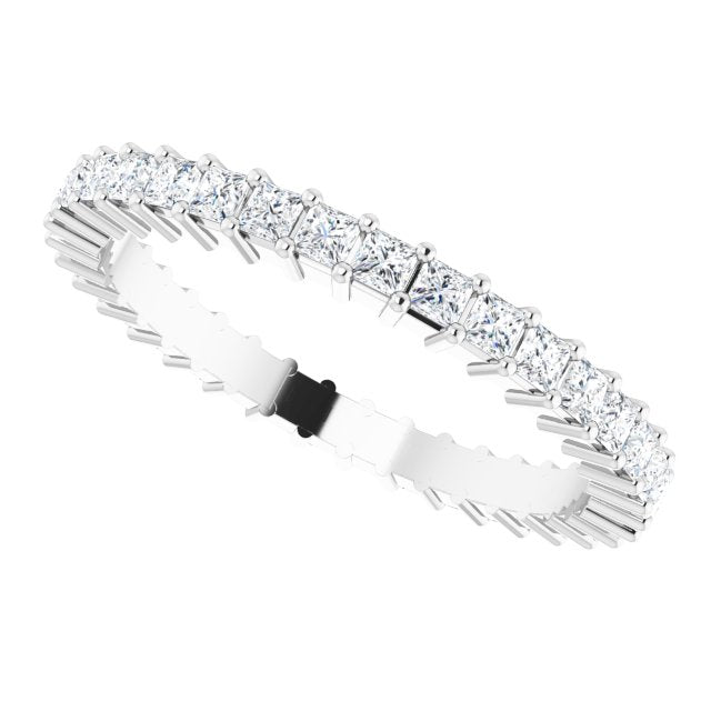 10K Gold Square Natural Diamond Shared-Prong Eternity Band – 1.75x1.75 mm Stones - White Gold - view 5