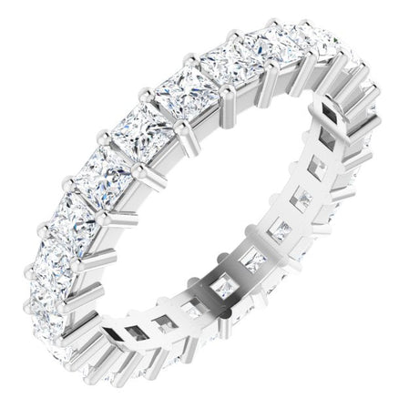 10K Gold Square Lab-Grown Diamond Shared-Prong Eternity Band – 2.75x2.75 mm Stones - White Gold