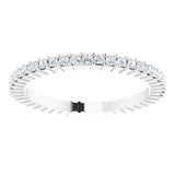 10K Gold Square Natural Diamond Shared-Prong Eternity Band – 1.25x1.25 mm Stones - White Gold - view 3