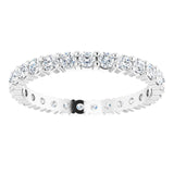 10K Gold Round Lab-Grown Diamond Shared-Prong Eternity Band – 2.25 mm Stones - White Gold - view 3