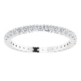 10K Gold Round Natural Diamond Shared-Prong Eternity Band – 1.75 mm Stones - White Gold - view 3