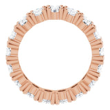 10K Gold Oval Lab-Grown Diamond Shared-Prong Eternity Band – 6x4 mm Stones - Rose Gold - view 2