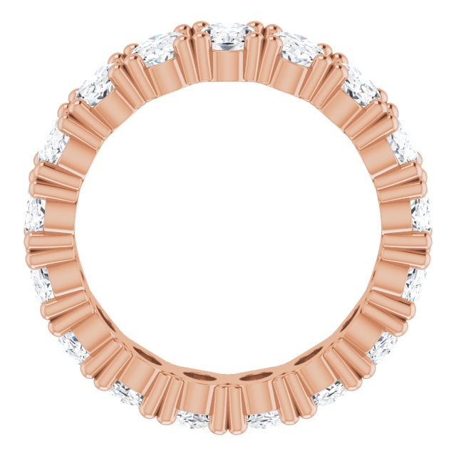 10K Gold Oval Lab-Grown Diamond Shared-Prong Eternity Band – 6x4 mm Stones - Rose Gold - view 2