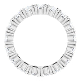 Platinum Oval Natural Diamond Shared-Prong Eternity Band – 6x4 mm Stones - view 2