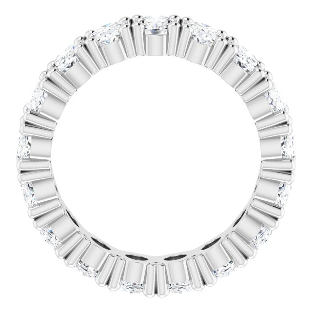 10K Gold Oval Lab-Grown Diamond Shared-Prong Eternity Band – 6x4 mm Stones - White Gold - view 2
