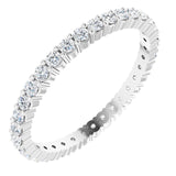 10K Gold Round Natural Diamond Shared-Prong Eternity Band – 2 mm Stones - White Gold
