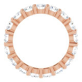 10K Gold Round Natural Diamond Shared-Prong Eternity Band – 3.8 mm Stones - Rose Gold - view 2