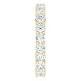 14K Gold Round Lab-Grown Diamond Shared-Prong Eternity Band – 3 mm Stones (1 3/4–2 1/3 CTW) - Yellow Gold - view 4