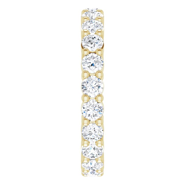 14K Gold Round Lab-Grown Diamond Shared-Prong Eternity Band – 3 mm Stones (1 3/4–2 1/3 CTW) - Yellow Gold - view 4