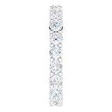 10K Gold Round Natural Diamond Shared-Prong Eternity Band – 3 mm Stones - White Gold - view 4