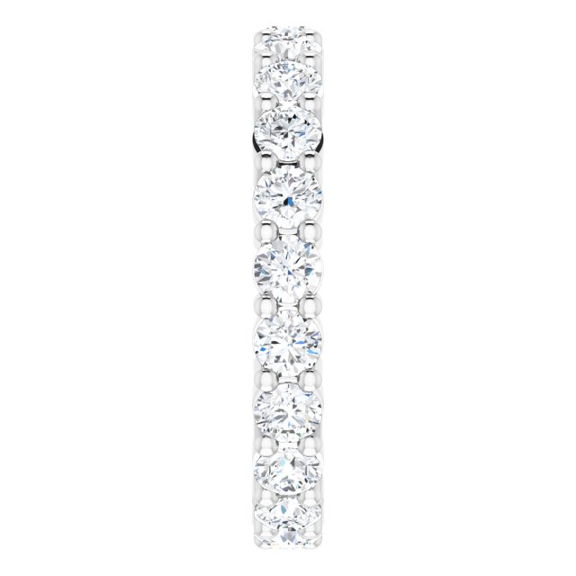 10K Gold Round Lab-Grown Diamond Shared-Prong Eternity Band – 3 mm Stones - White Gold - view 4