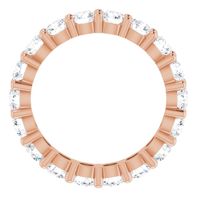 10K Gold Round Lab-Grown Diamond Shared-Prong Eternity Band – 3.75 mm Stones - Rose Gold - view 2