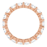 10K Gold Round Natural Diamond Shared-Prong Eternity Band – 3.75 mm Stones - Rose Gold - view 2