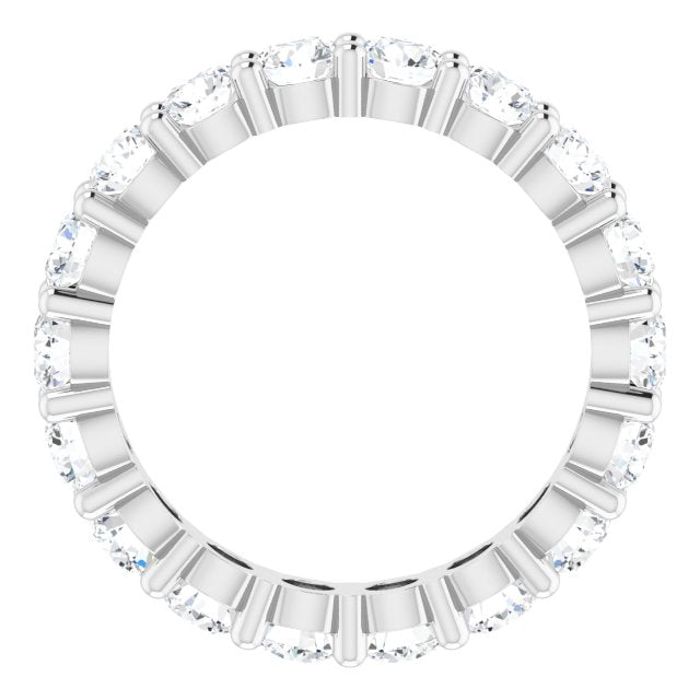 10K Gold Round Natural Diamond Shared-Prong Eternity Band – 3.75 mm Stones - White Gold - view 2