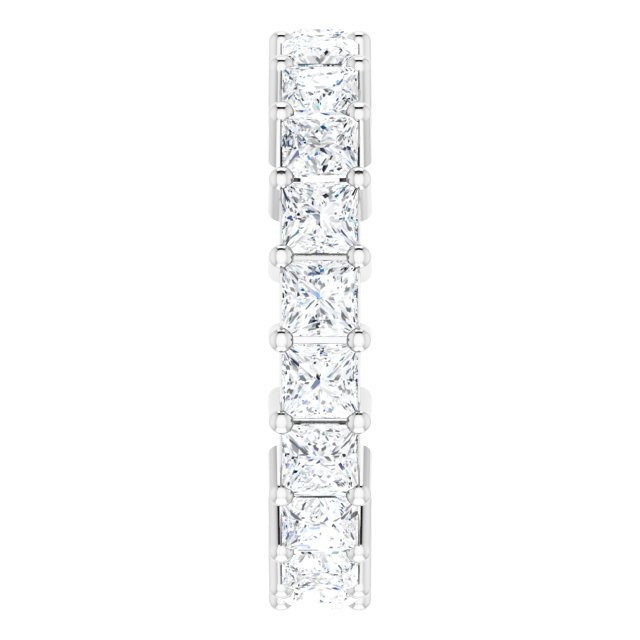 10K Gold Square Natural Diamond Shared-Prong Eternity Band – 3.25x3.25 mm Stones - White Gold - view 4