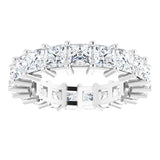 10K Gold Square Lab-Grown Diamond Shared-Prong Eternity Band – 3.75x3.75 mm Stones - White Gold - view 3