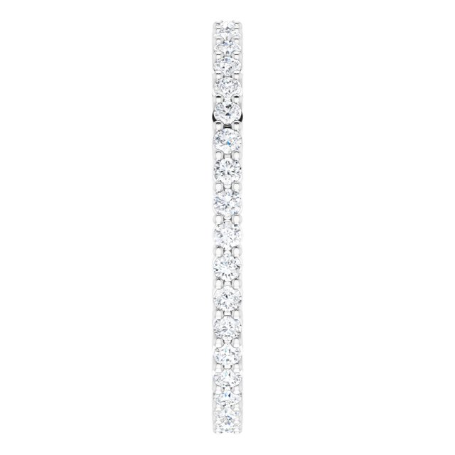 10K Gold Round Natural Diamond Shared-Prong Eternity Band – 1.5 mm Stones - White Gold - view 4