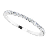 10K Gold Round Natural Diamond Shared-Prong Eternity Band – 1.3 mm Stones - White Gold - view 5