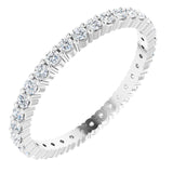 10K Gold Round Lab-Grown Diamond Shared-Prong Eternity Band – 1.75 mm Stones - White Gold