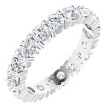 10K Gold Round Lab-Grown Diamond Shared-Prong Eternity Band – 3.4 mm Stones - White Gold
