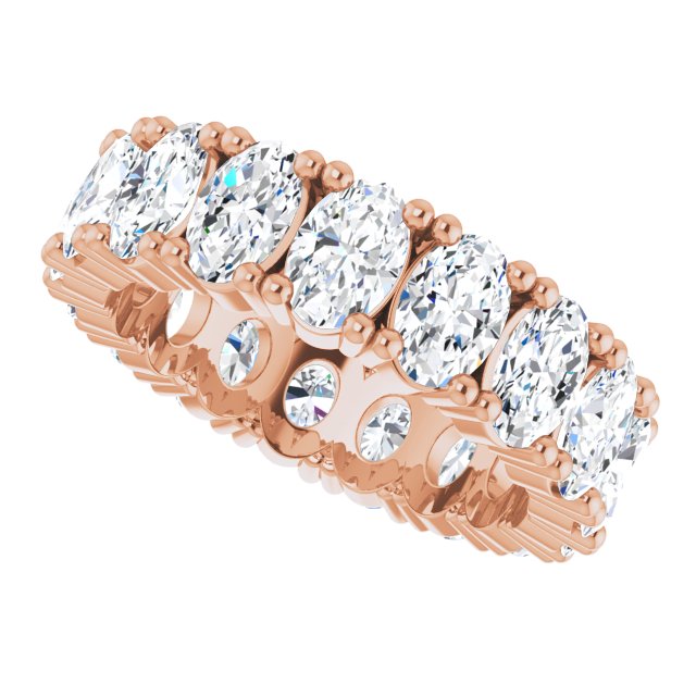 10K Gold Oval Lab-Grown Diamond Shared-Prong Eternity Band – 6x4 mm Stones - Rose Gold - view 5