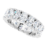 10K Gold Oval Lab-Grown Diamond Shared-Prong Eternity Band – 6x4 mm Stones - White Gold - view 5