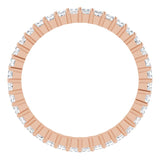 10K Gold Square Natural Diamond Shared-Prong Eternity Band – 1.75x1.75 mm Stones - Rose Gold - view 2