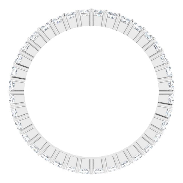 10K Gold Square Natural Diamond Shared-Prong Eternity Band – 1.75x1.75 mm Stones - White Gold - view 2