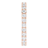 10K Gold Round Lab-Grown Diamond Shared-Prong Eternity Band – 2.25 mm Stones - Rose Gold - view 4