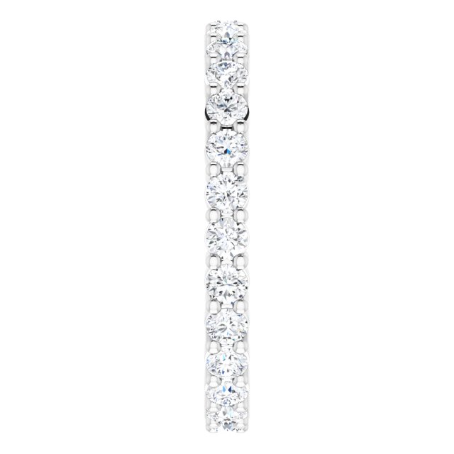 10K Gold Round Natural Diamond Shared-Prong Eternity Band – 2.25 mm Stones - White Gold - view 4