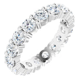 10K Gold Round Lab-Grown Diamond Shared-Prong Eternity Band – 3.8 mm Stones - White Gold