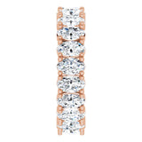 10K Gold Oval Lab-Grown Diamond Shared-Prong Eternity Band – 5x3 mm Stones - Rose Gold - view 4