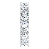 10K Gold Oval Lab-Grown Diamond Shared-Prong Eternity Band – 5x3 mm Stones - White Gold - view 4