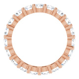 10K Gold Round Natural Diamond Shared-Prong Eternity Band – 3.4 mm Stones - Rose Gold - view 2