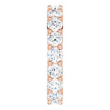 10K Gold Round Natural Diamond Shared-Prong Eternity Band – 3.75 mm Stones - Rose Gold - view 4