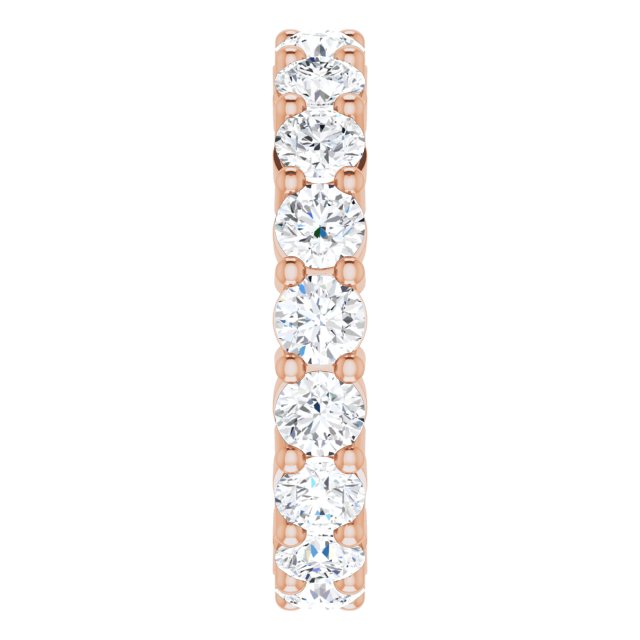 10K Gold Round Natural Diamond Shared-Prong Eternity Band – 3.75 mm Stones - Rose Gold - view 4