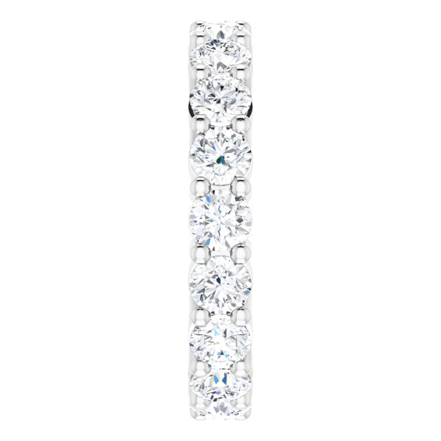 10K Gold Round Natural Diamond Shared-Prong Eternity Band – 3.75 mm Stones - White Gold - view 4