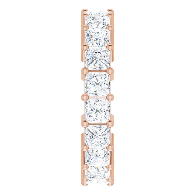 10K Gold Square Lab-Grown Diamond Shared-Prong Eternity Band – 3.5x3.5 mm Stones - Rose Gold - view 4