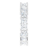 10K Gold Square Lab-Grown Diamond Shared-Prong Eternity Band – 3.5x3.5 mm Stones - White Gold - view 4