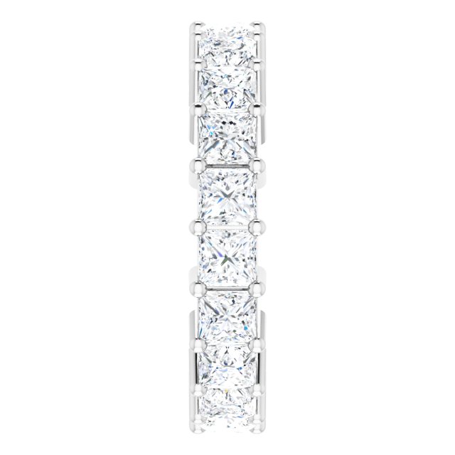 10K Gold Square Lab-Grown Diamond Shared-Prong Eternity Band – 3.5x3.5 mm Stones - White Gold - view 4