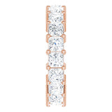 10K Gold Square Natural Diamond Shared-Prong Eternity Band – 3.75x3.75 mm Stones - Rose Gold - view 4