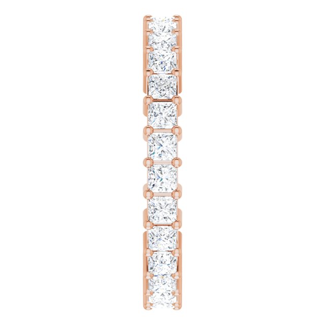 10K Gold Square Lab-Grown Diamond Shared-Prong Eternity Band – 2.25x2.25 mm Stones - Rose Gold - view 4
