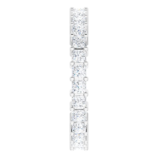10K Gold Square Natural Diamond Shared-Prong Eternity Band – 2.25x2.25 mm Stones - White Gold - view 4